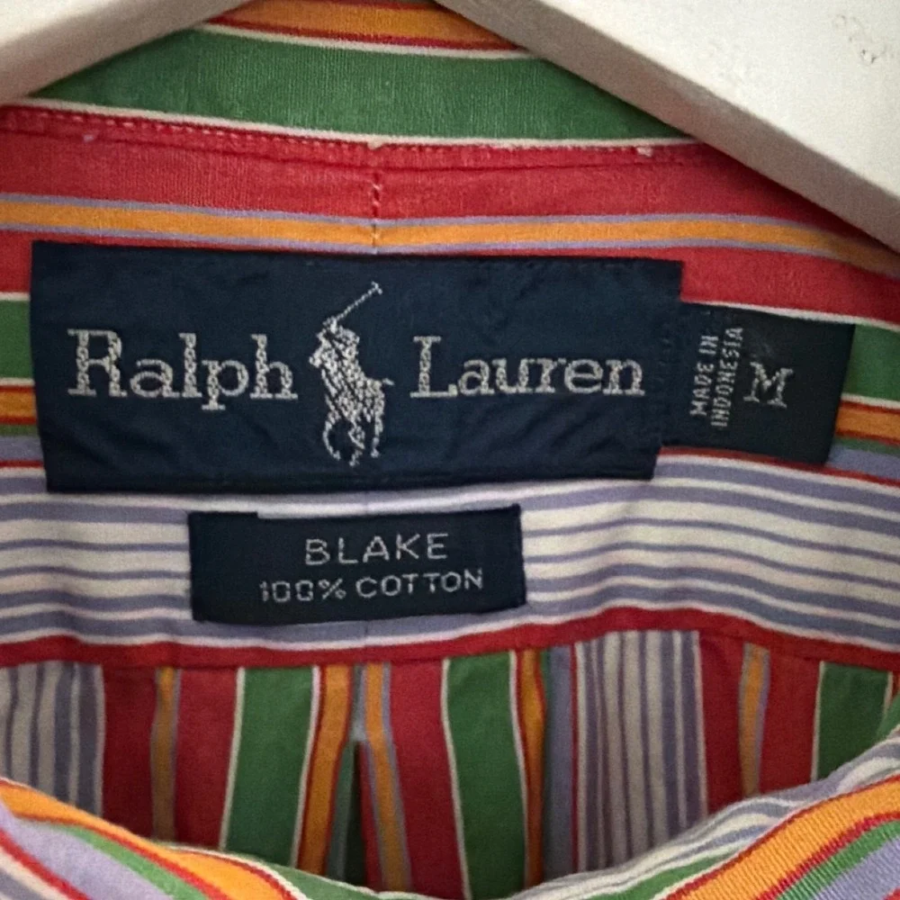 Ralph Lauren Blake Mens Medium Multi Color Vertical Stripe Cotton Button Down